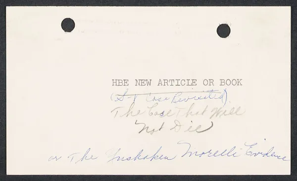 Herbert Brutus Ehrmann Papers, 1906-1970. Sacco-Vanzetti. Correspondence concerning "New article or book" on Sacco-Vanzetti case, August 1962 - January 1964. Box 4, Folder 6, Harvard Law School Library, Historical & Special Collections