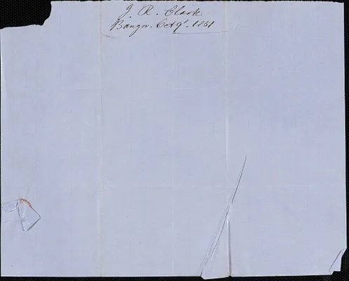 J. R. Clark to Samuel Warner, 9 October 1851