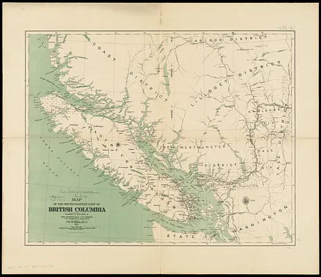 Map of the south-western part of British Columbia