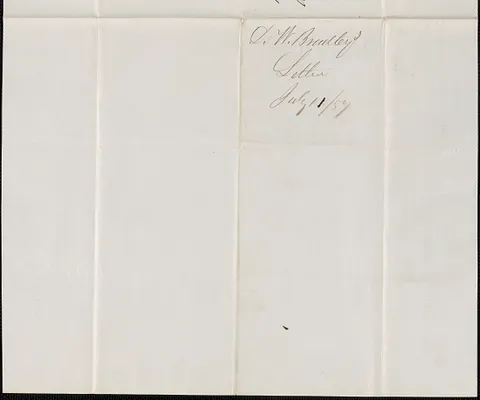 D. M. Bradley to W. A. Harrington, 11 July 1857