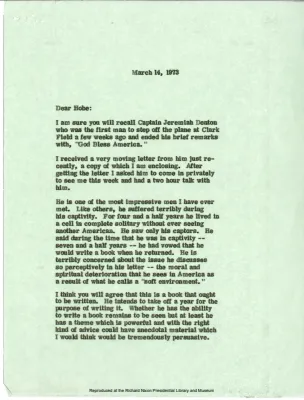 Name/Subject File, 1969-74: Denton, Capt, Jeremiah