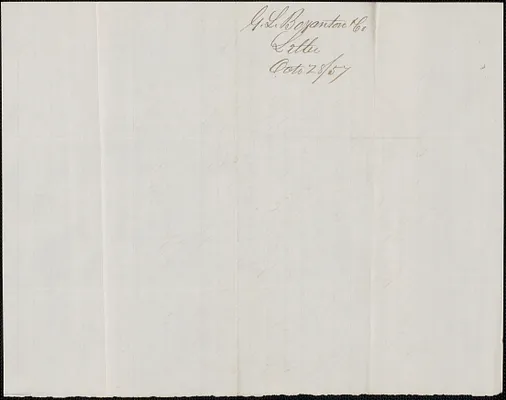 G. L. Boynton and Company to W. A. Harrington, 28 October 1857