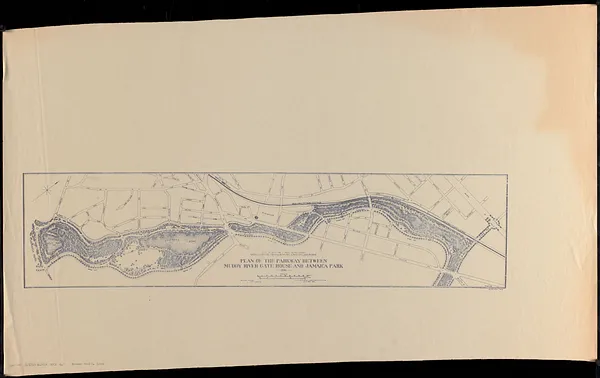 Plan of the parkway between Muddy River gate house and Jamaica Park 1892