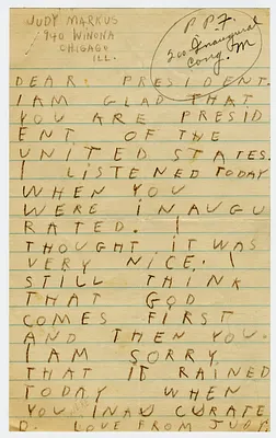 Letter to President Franklin D. Roosevelt from a Child