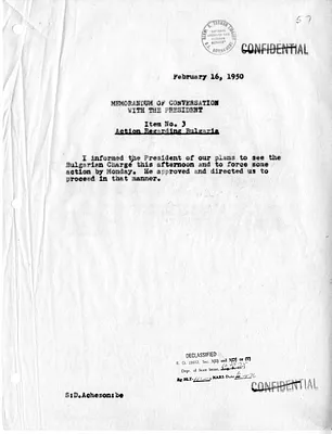 Memorandum of Conversation with Secretary of State Dean Acheson and President Harry S. Truman