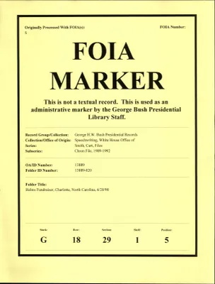 Helms Fundraiser, Charlotte, NC 6/20/90 [OA 8130]