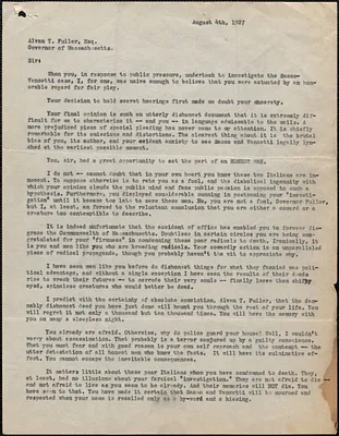 Walter W. Liggett typed letter (copy) to Alvan T. Fuller, Provincetown, Mass., August 4, 1927