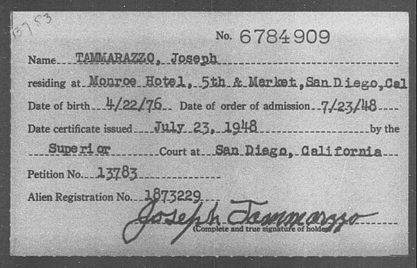 Tammarazzo, Joseph - 1948