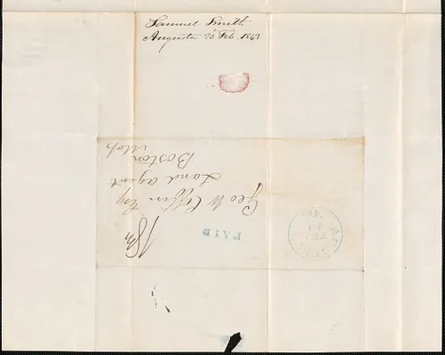 Samuel Smith to George Coffin, 20 February 1843