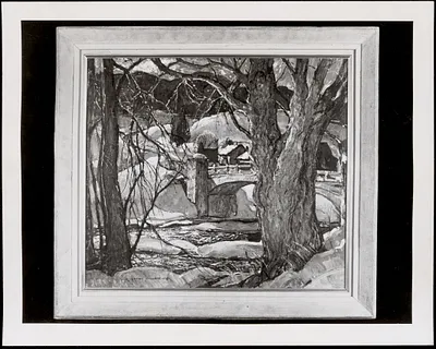 The bridge by W. Lester Stevens, acrylic on Masonite