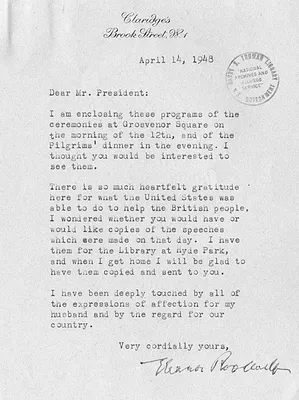 Letter from Eleanor Roosevelt to Harry S. Truman