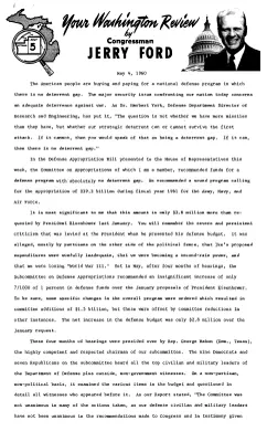 Ford Newsletter, May-September 1960