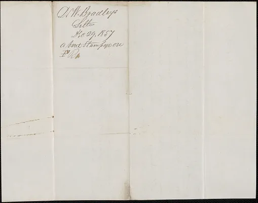 D. M. Bradley to W. A. Harrington, 29 December 1857