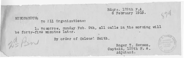 Memorandum from Captain Roger T. Sermon