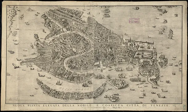 Nuoua pianta eleuata della nobile e cospicua citta di Venezia