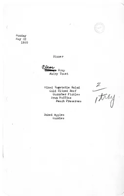 White House Dinner Menu