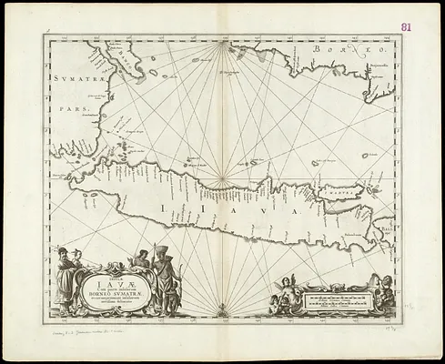 Insulae Iavae, cum parte insularum Borneo Sumatrae, et circumjacentum insularum novissima delineatio