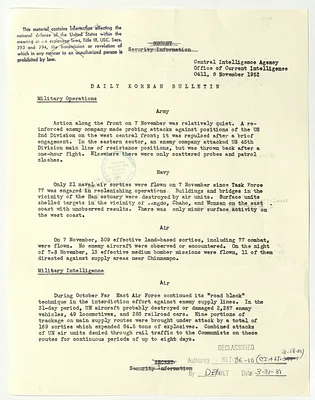 Memorandum, Daily Korean Bulletin