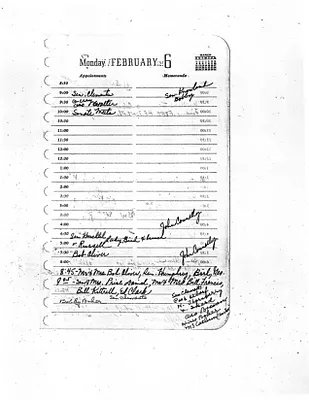 Lyndon Johnson's 1956 Desk Diary I, beginning 2/6/1956
