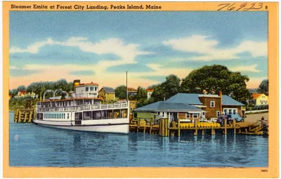 Steamer Emita at Forest City Landing, Peaks Island, Maine