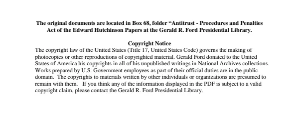 Antitrust - Procedures and Penalties Act