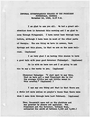 Extemporaneous remarks of the President in Fitzgerald, Georgia