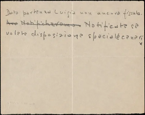 [Aldino Felicani?] autograph note, in Italian, [August 1927]