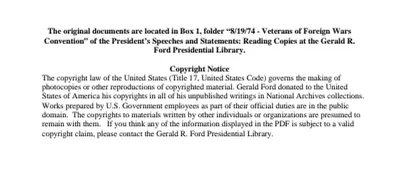 8/19/74 - Veterans of Foreign Wars Convention