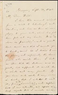 Letter from William Lloyd Garrison, Glasgow, [Scotland], to Richard Davis Webb, Sept. 30, 1846