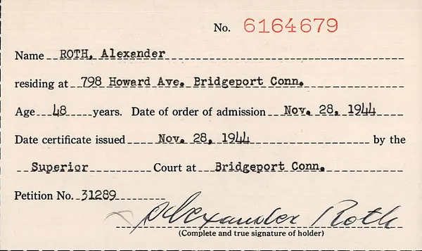 Fairfield County Superior Court, Naturalization Certificate Stubs, February 4, 1926-March 22, 1955, 6164679-6426614