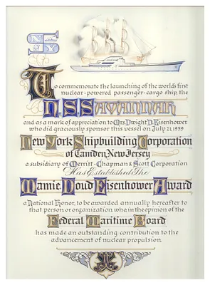 Certificate Establishing the Mamie Doud Eisenhower Award