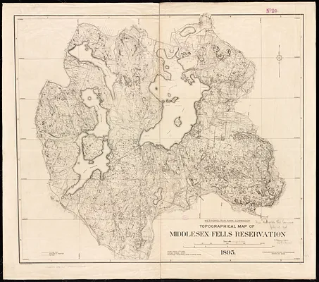 Topographical map of Middlesex Fells Reservation