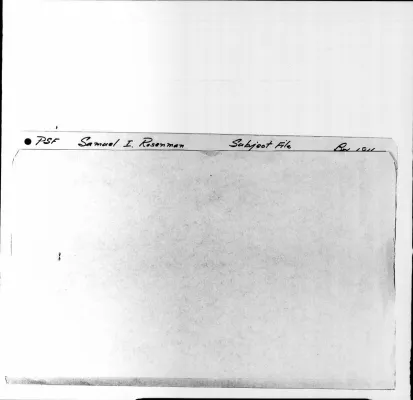 Roseman, Samuel, 1933-1940