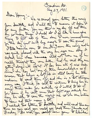 Letter from Mary Jane Truman to Harry S. Truman with Attached Newspaper Clipping