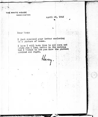 Letter from Harry S. Truman to Martha Ellen Truman and Mary Jane Truman