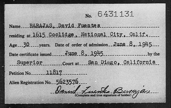 Barajas, David Fuentes - 1945