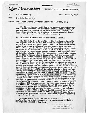 Memorandum from Willard Thorp to Secretary of State Dean Acheson