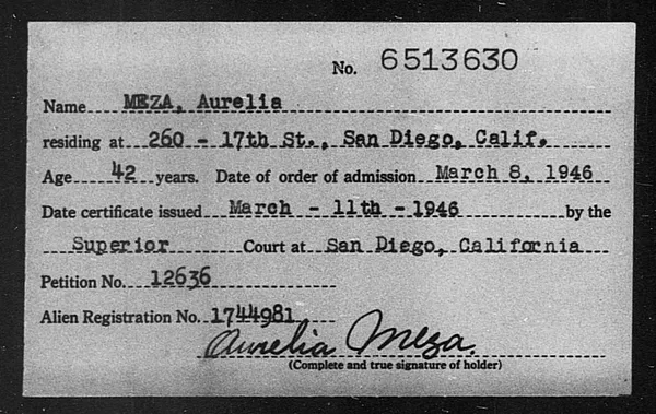 Meza, Aurelia - 1946