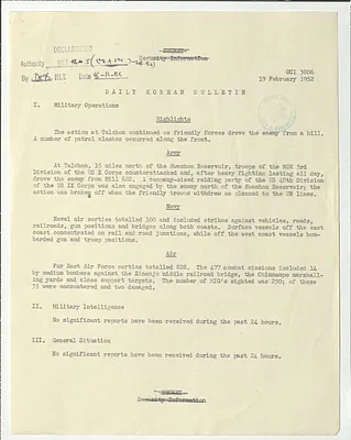 Memorandum, Daily Korean Bulletin