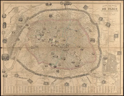 Nouveau plan illustré de la ville de Paris