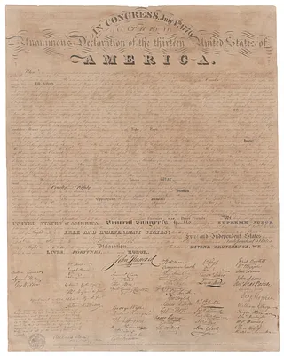 Tyler Imprint of the Declaration of Independence