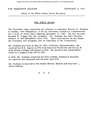 Rudman, Warren B. [Biography]