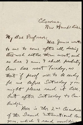 Holt, Edwin B. (Edwin Bissell), 1873-1946 autograph letter signed to Hugo Münsterberg, Chocorua, N.H.