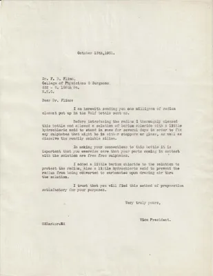 Letters Sent to Dr. F.B. Flinn [Dr. Frederick B. Flinn], October 15, 1931