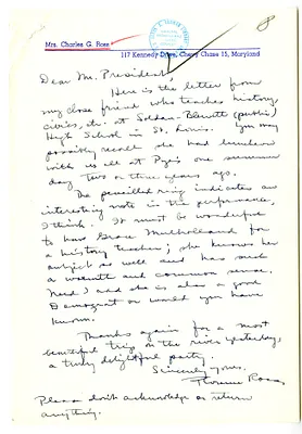 Letter from Florence Ross to President Harry S. Truman