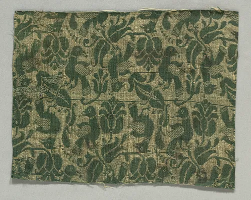 Fragment with Birds and Floral Motif