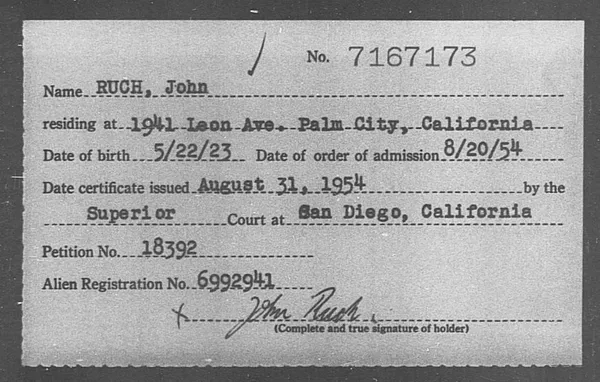 Ruch, John - 1954