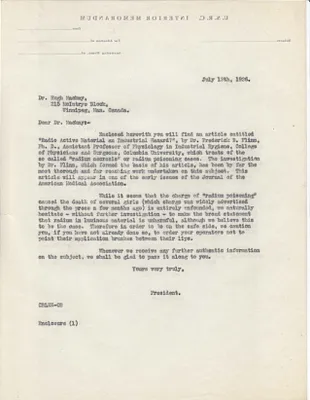 Letters Sent to Huck Mackay, July 12, 1926