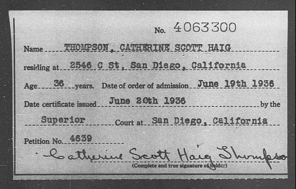 Thompson, Catherine Scott Haig - 1936