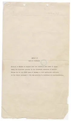 Report of Earl G. Harrison